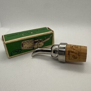 Vintage Liquor Pourer Bottle Cork Spout with Original Box Barware